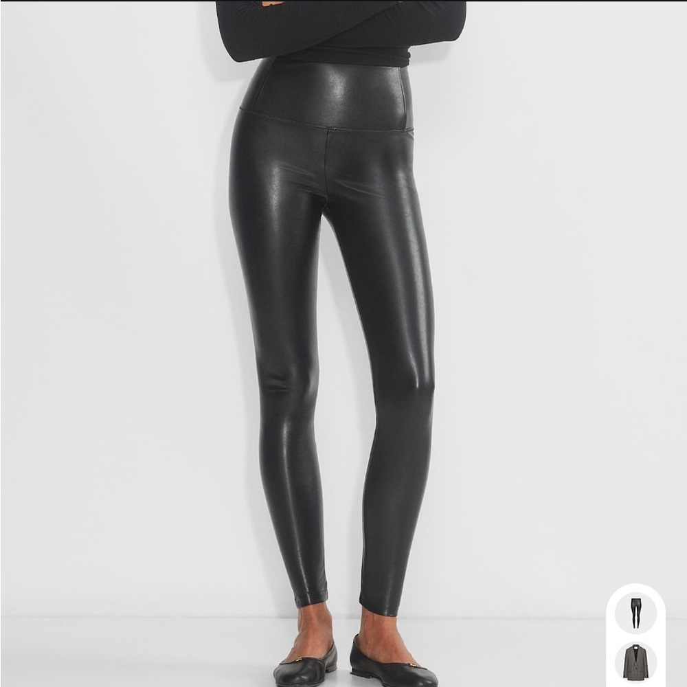Aritzia Black Faux Leather Leggings